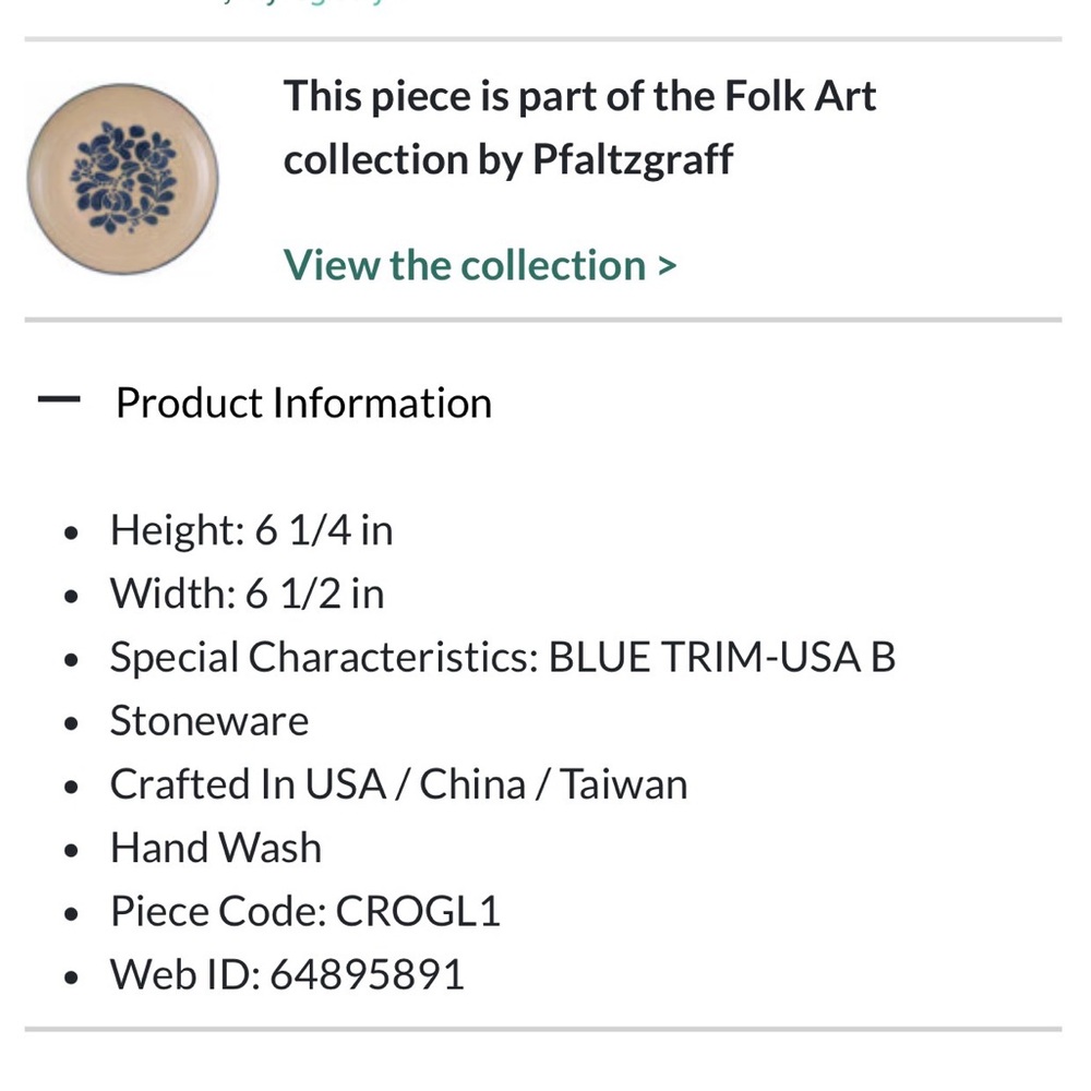 Pfaltzgraff Cream and Blue Stoneware Utensil Crock - Picture 7 of 7
